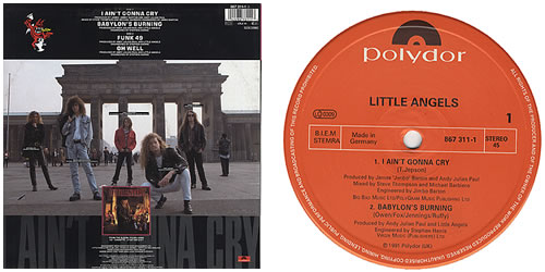 Little Angels I Ain't Gonna Cry 12" vinyl single (12 inch record / Maxi-single) German LIT12IA12790