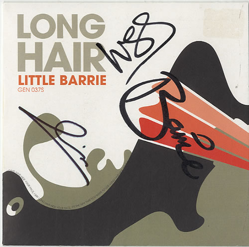 Little Barrie Long Hair - Autographed 7" vinyl single (7 inch record / 45) UK LT807LO442880