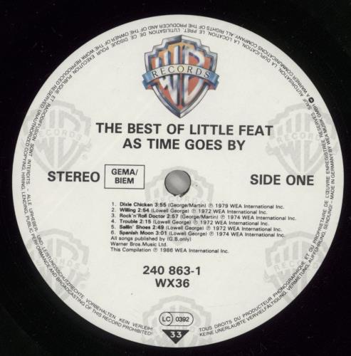 Little Feat As Time Goes By vinyl LP album (LP record) UK LFELPAS543260