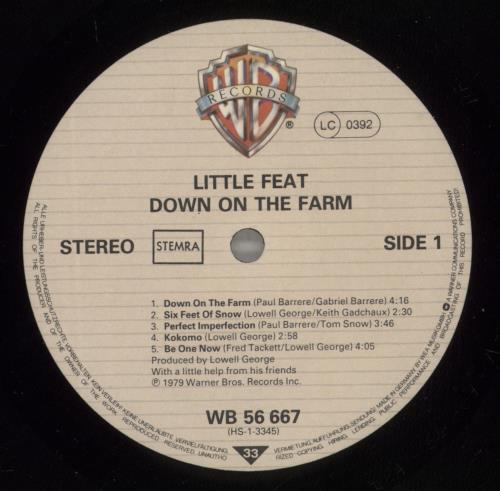 Little Feat Down On The Farm vinyl LP album (LP record) German LFELPDO649286