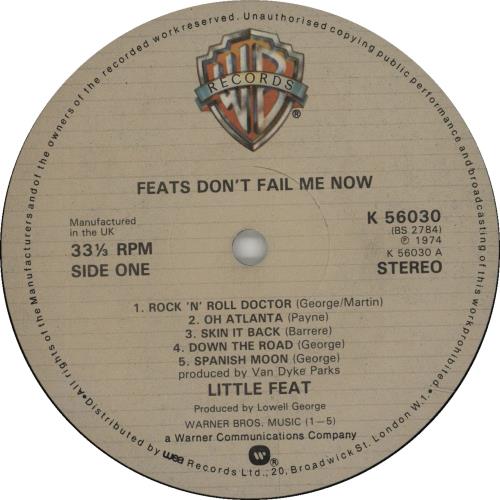 Little Feat Feats Don't Fail Me Now - 2nd vinyl LP album (LP record) UK LFELPFE455527