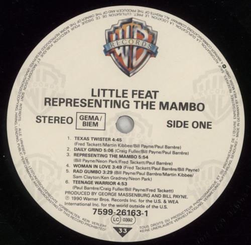 Little Feat Representing The Mambo vinyl LP album (LP record) German LFELPRE186009