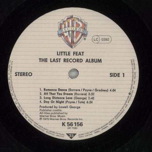 Little Feat The Last Record Album vinyl LP album (LP record) German LFELPTH498935