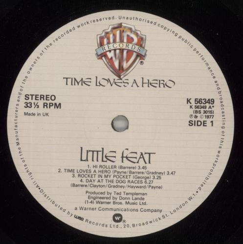 Little Feat Time Loves A Hero - 2nd vinyl LP album (LP record) UK LFELPTI718665