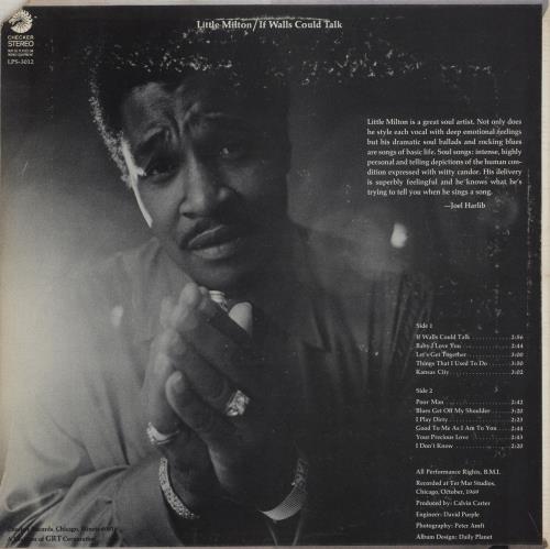 Little Milton If Walls Could Talk vinyl LP album (LP record) US LTLLPIF334353