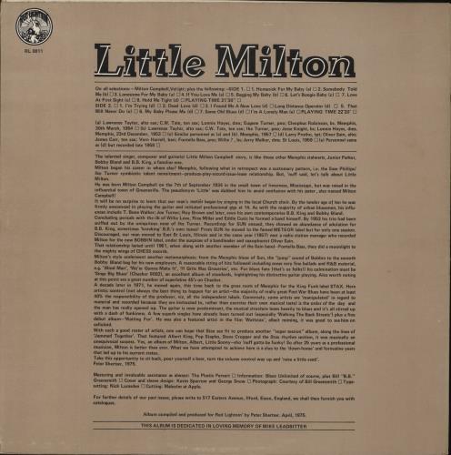 Little Milton Raise A Little Sand vinyl LP album (LP record) UK LTLLPRA448582