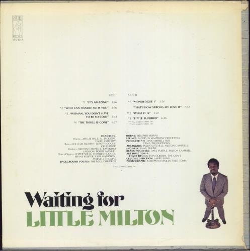 Little Milton Waiting For Little Milton vinyl LP album (LP record) US LTLLPWA805796