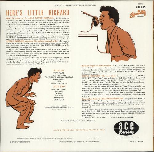 Little Richard Here's Little Richard vinyl LP album (LP record) UK LTRLPHE715636
