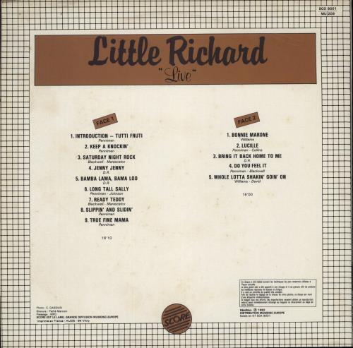 Little Richard Live vinyl LP album (LP record) French LTRLPLI889645