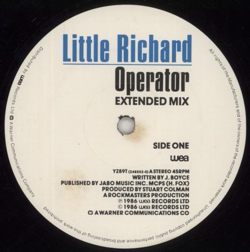 Little Richard Operator 12" vinyl single (12 inch record / Maxi-single) US LTR12OP889652