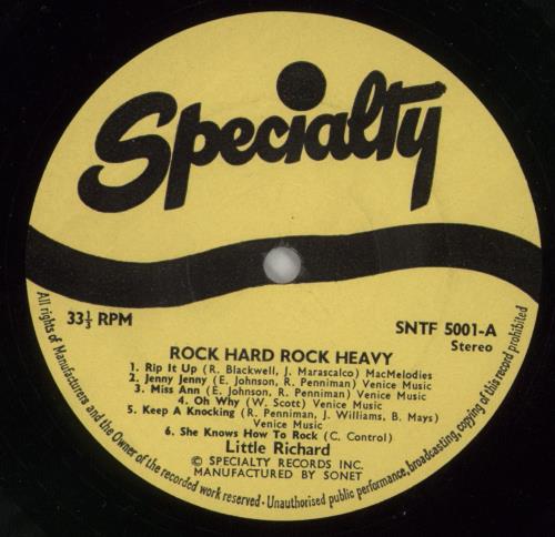 Little Richard Rock Hard Rock Heavy vinyl LP album (LP record) UK LTRLPRO488180
