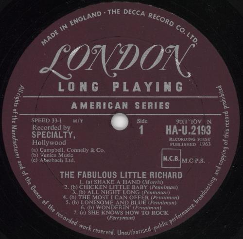 Little Richard The Fabulous Little Richard vinyl LP album (LP record) UK LTRLPTH529052