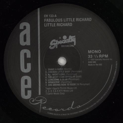 Little Richard The Fabulous Little Richard vinyl LP album (LP record) UK LTRLPTH877146