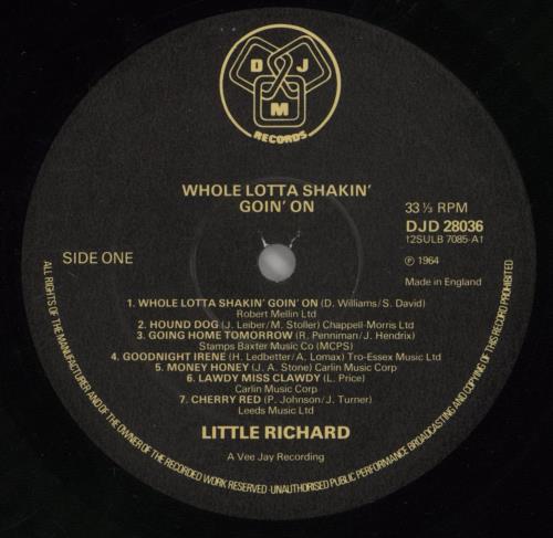 Little Richard Whole Lotta Shakin' Goin' On 2-LP vinyl record set (Double LP Album) UK LTR2LWH496715