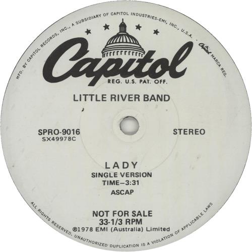 Little River Band Lady 12" vinyl single (12 inch record / Maxi-single) US LRB12LA654799