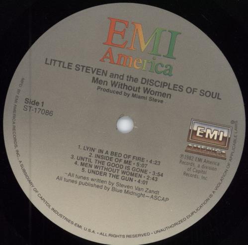 Little Steven Men Without Women media press kit US LTSKIME403088