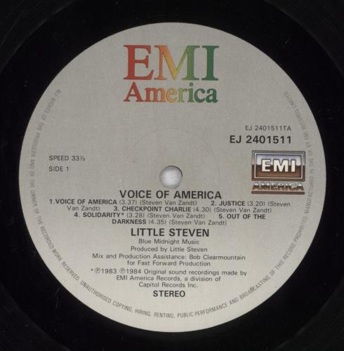 Little Steven Voice Of America vinyl LP album (LP record) UK LTSLPVO591334
