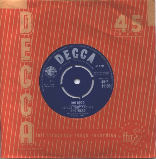 Little Tony And His Brothers Too Good 7" vinyl single (7 inch record / 45) UK L5S07TO571085
