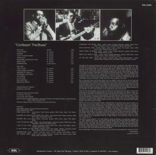 Little Walter Confessin' The Blues - 180 gram vinyl vinyl LP album (LP record) UK LTWLPCO788666