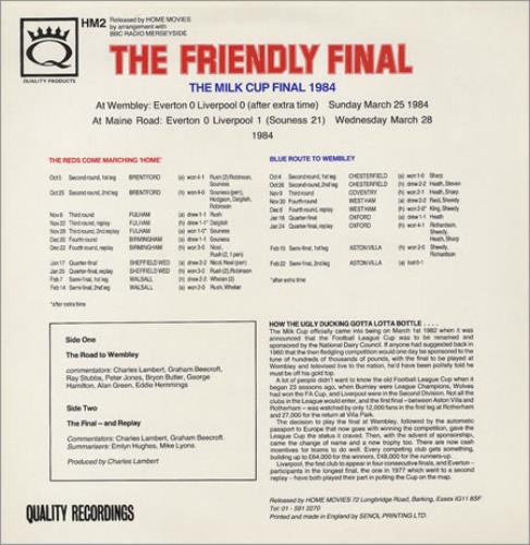 Liverpool FC The Friendly Final - The Story Of Merseysides Milk Cup 1984 vinyl LP album (LP record) UK LFCLPTH374599