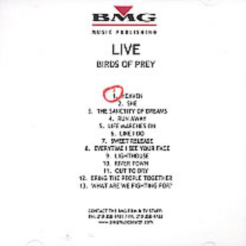 Live Birds Of Prey CD-R acetate US LVECRBI275909
