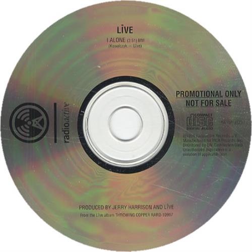 Live I Alone US Promo CD single (CD5 / 5 quot ) (57363) Live I Alone US Promo CD single (CD5 / 5 quot ) (57363)