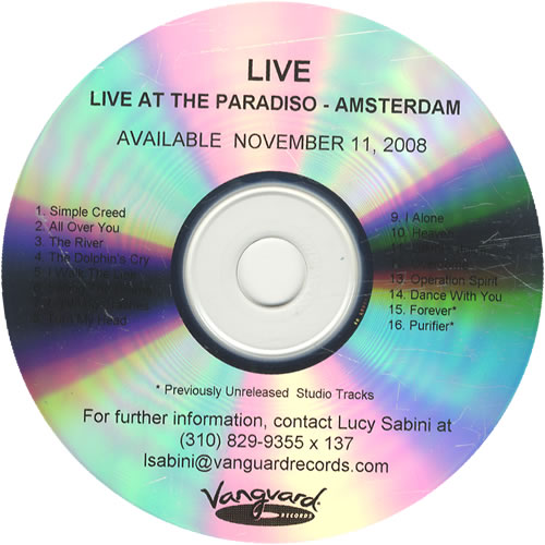 Live Live At The Paradiso - Amsterdam CD-R acetate US LVECRLI506800