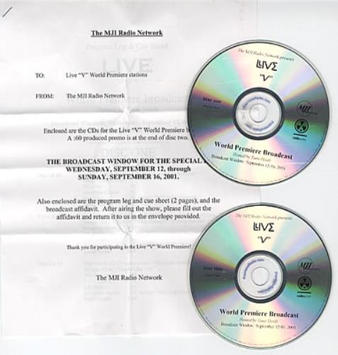 Live World Premiere Broadcast 2 CD album set (Double CD) US LVE2CWO200133