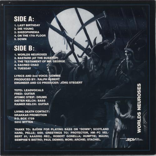 Living Death Worlds Neuroses vinyl LP album (LP record) German L2ZLPWO800511