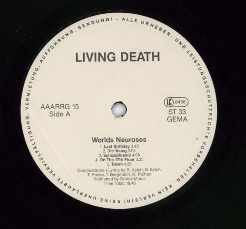 Living Death Worlds Neuroses vinyl LP album (LP record) German L2ZLPWO800511