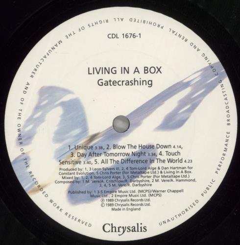 Living In A Box Gatecrashing vinyl LP album (LP record) UK LIBLPGA245447