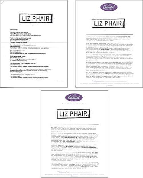 Liz Phair Liz Phair media press pack US LZPPPLI253928