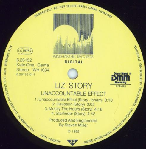 Liz Story Unaccountable Effect vinyl LP album (LP record) German LY6LPUN804315