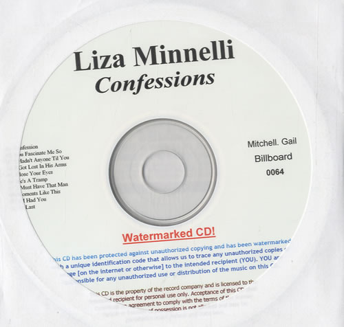 Liza Minnelli Confessions CD-R acetate US LIZCRCO544498