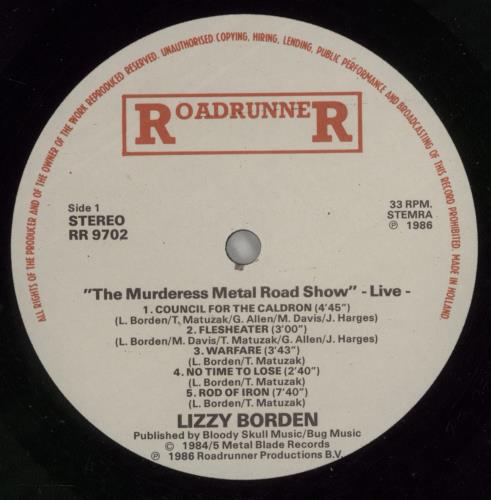 Lizzy Borden The Murderess Metal Road Show 2-LP vinyl record set (Double LP Album) Dutch L3-2LTH607026