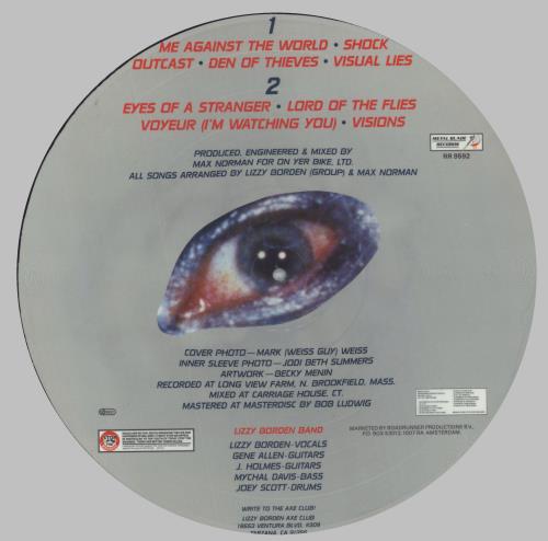 Lizzy Borden Visual Lies picture disc LP (vinyl picture disc album) Dutch L3-PDVI822619