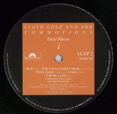Lloyd Cole Easy Pieces vinyl LP album (LP record) UK LLOLPEA246429