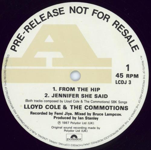 Lloyd Cole From The Hip 12" vinyl single (12 inch record / Maxi-single) UK LLO12FR27306