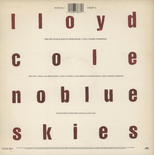 Lloyd Cole No Blue Skies 12" vinyl single (12 inch record / Maxi-single) UK LLO12NO109323