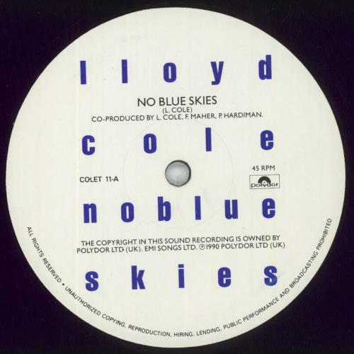 Lloyd Cole No Blue Skies 10" vinyl single (10 inch record) UK LLO10NO134570