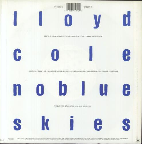 Lloyd Cole No Blue Skies 10" vinyl single (10 inch record) UK LLO10NO134570