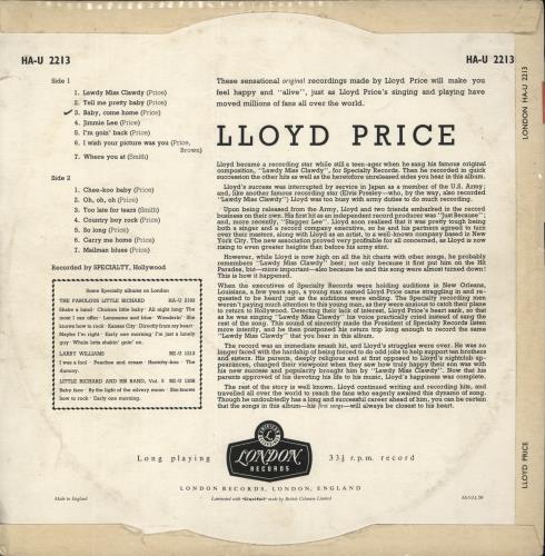 Lloyd Price Lloyd Price vinyl LP album (LP record) UK LPCLPLL883617