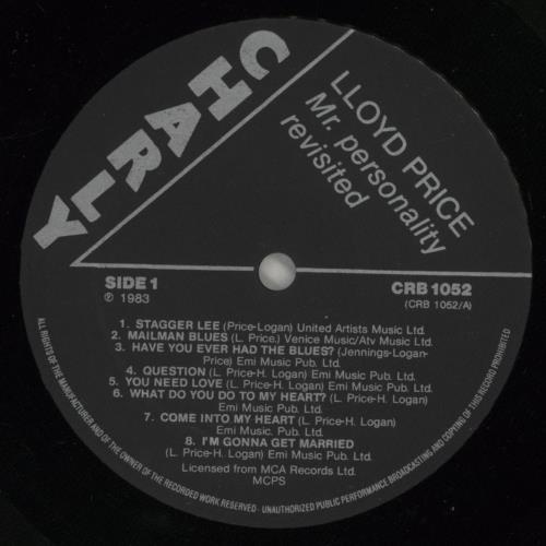 Lloyd Price Mr Personality Revisited vinyl LP album (LP record) UK LPCLPMR442502