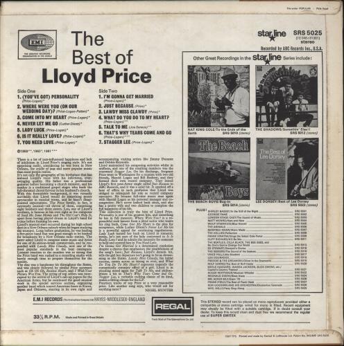 Lloyd Price The Best Of Lloyd Price - Factory Stickered vinyl LP album (LP record) UK LPCLPTH727919