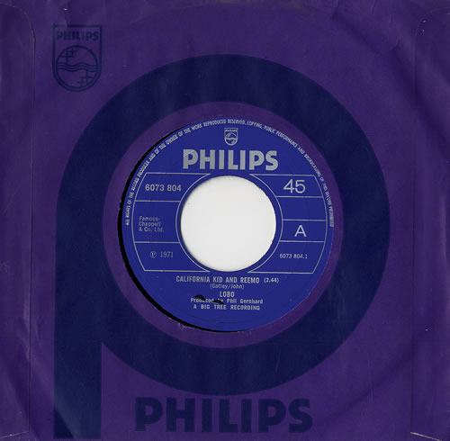 Lobo California Kid And Reemo 7" vinyl single (7 inch record / 45) UK L0B07CA480886