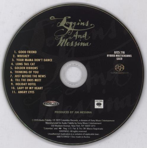 Loggins & Messina Loggins And Messina super audio CD SACD US LBPSALO895476