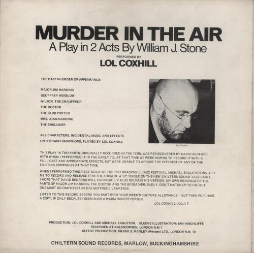Lol Coxhill Murder In The Air 12" vinyl single (12 inch record / Maxi-single) UK LCX12MU870896