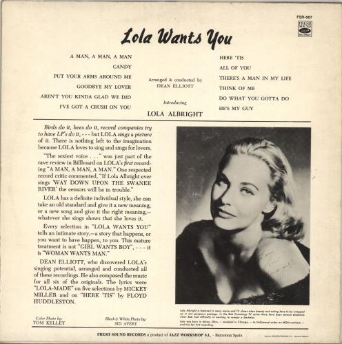 Lola Albright Lola Wants You vinyl LP album (LP record) Spanish L2MLPLO697692