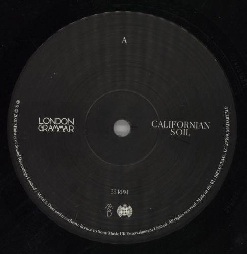 London Grammar Californian Soil vinyl LP album (LP record) UK L7OLPCA795382