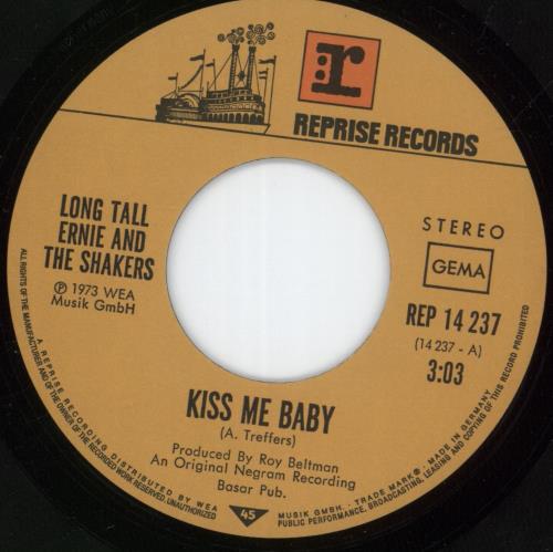 Long Tall Ernie And The Shakers Kiss Me Baby 7" vinyl single (7 inch record / 45) German L8Y07KI614248